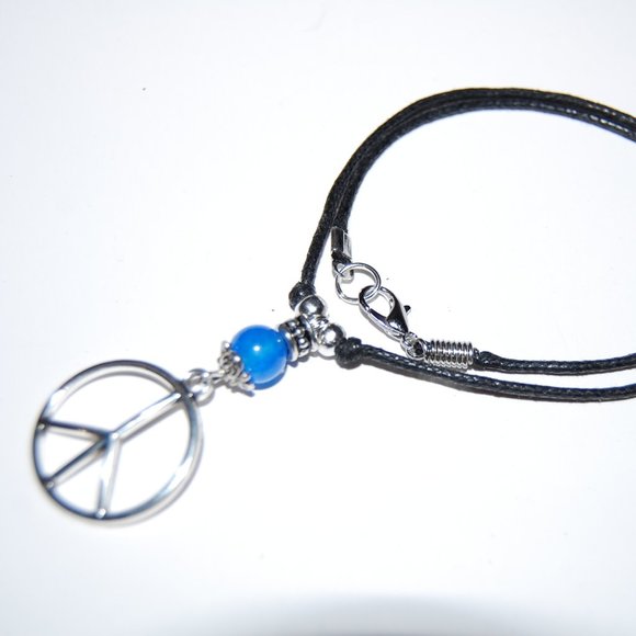 Peace Necklace,Peace Chocker Necklace,Peace Pendant,Choker Necklace - Picture 3 of 4